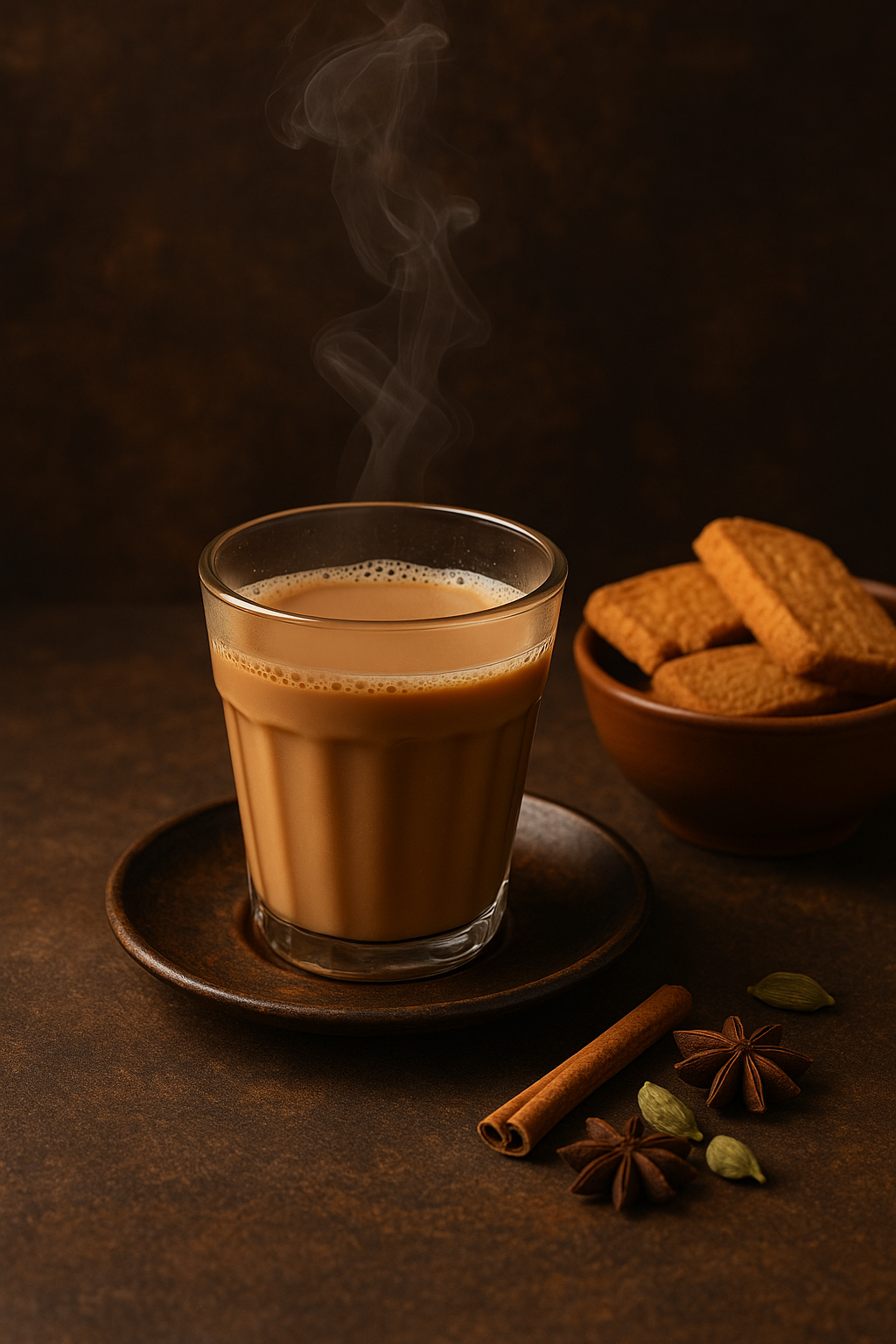 Steaming cup of chai